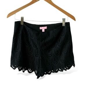 Lilly Pulitzer Hutton Shorts in black Two-Tone Feather Eyelet Scallop Lace 8
